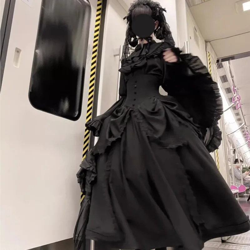 

Dark Shirt Fishbone Skirt Ji Oversleeve Suit Lolita Elegant Gorgeous