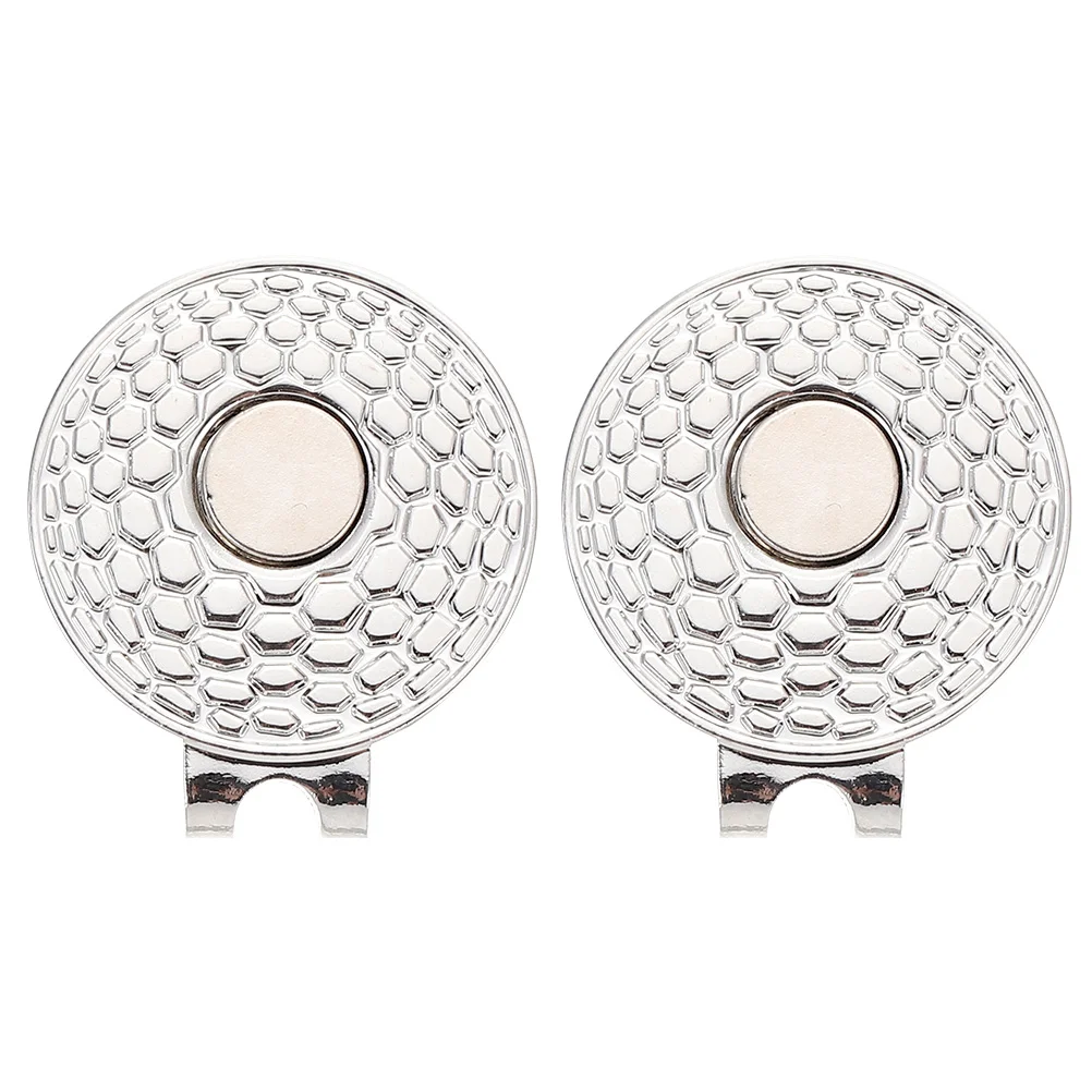 

2 Pcs Exquisite Carving Hat Clips Hat Clip Portable Golfs Markers Zinc Alloy Outdoor Delicate Clips