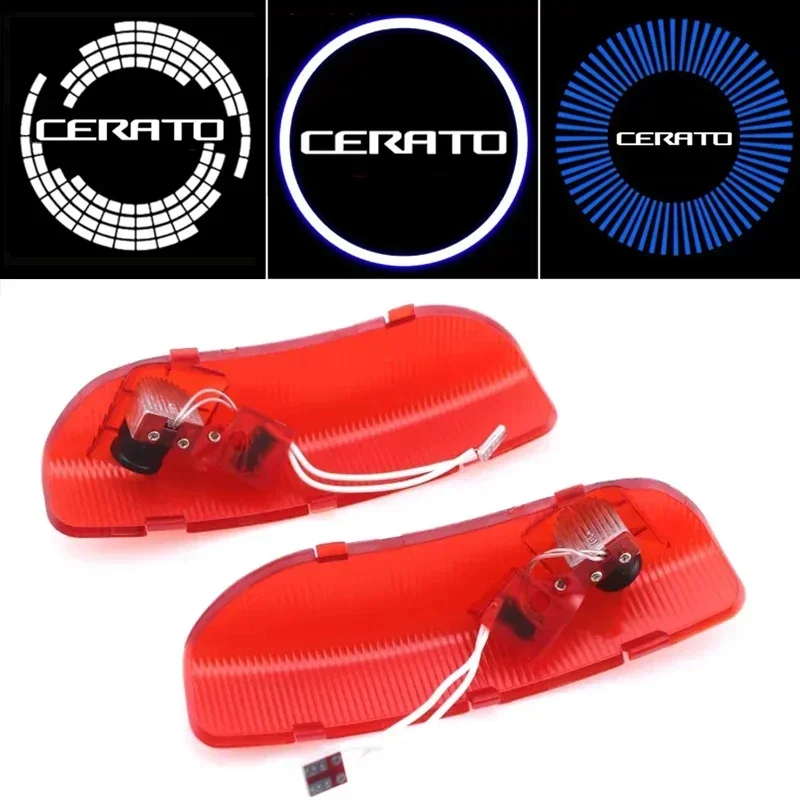 2Pcs LED for KIA CERATO 2005-2012 2006 2007 2009 Car Door Welcome Lights Courtesy Projector Ghost Shadow Lamp Accessories