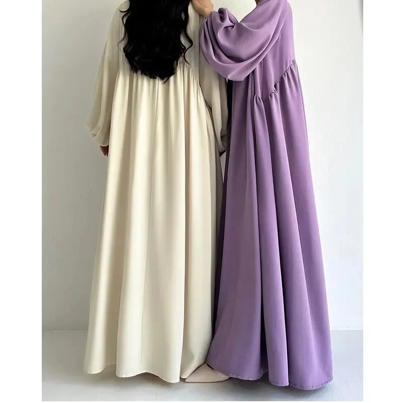 

Plain Abaya Dubai Muslim Long Dress Ramadan Lantern Sleeve Loose Abayas African Dresses for Women Turkey Kaftan Hijab Robe Islam