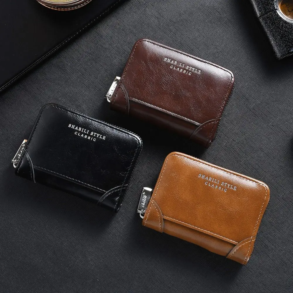 

Новинка, мужской кожаный кошелек с защитой от магнитного излучения и радиочастотной идентификацией