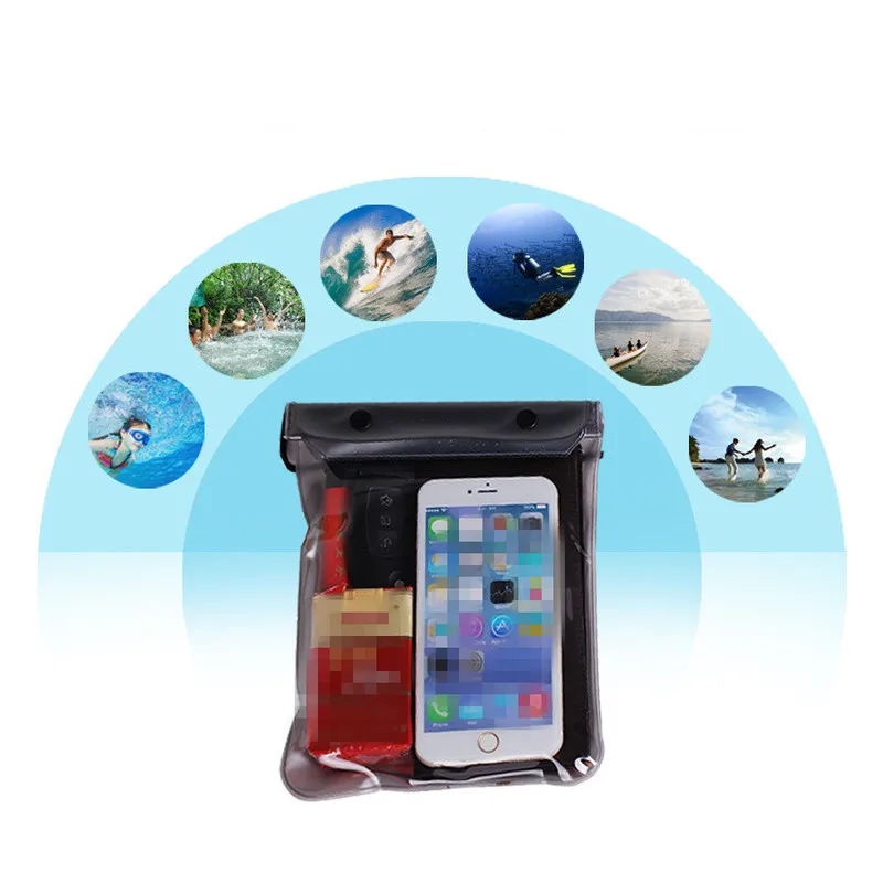 Waterproof bag Swimming bag Dry bag Swimming Bag Phone Wallets Keys Storage Three-layer Seal Double Button Fix Beach Rafting Outdoor