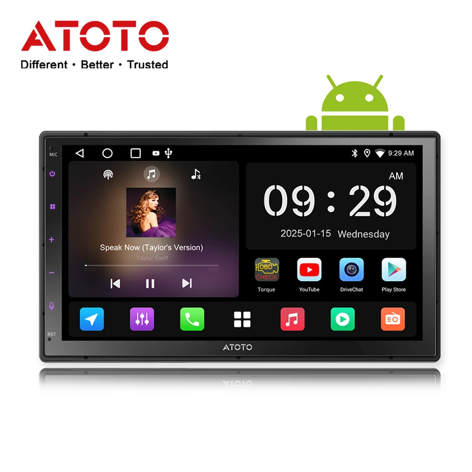 Reproductor multimedia para coche ATOTO de 7 pulgadas 2Din con Android, pantalla Carplay, Android Auto, radio Bluetooth, estéreo doble 2 Din para coche A5L A5 Lite 1