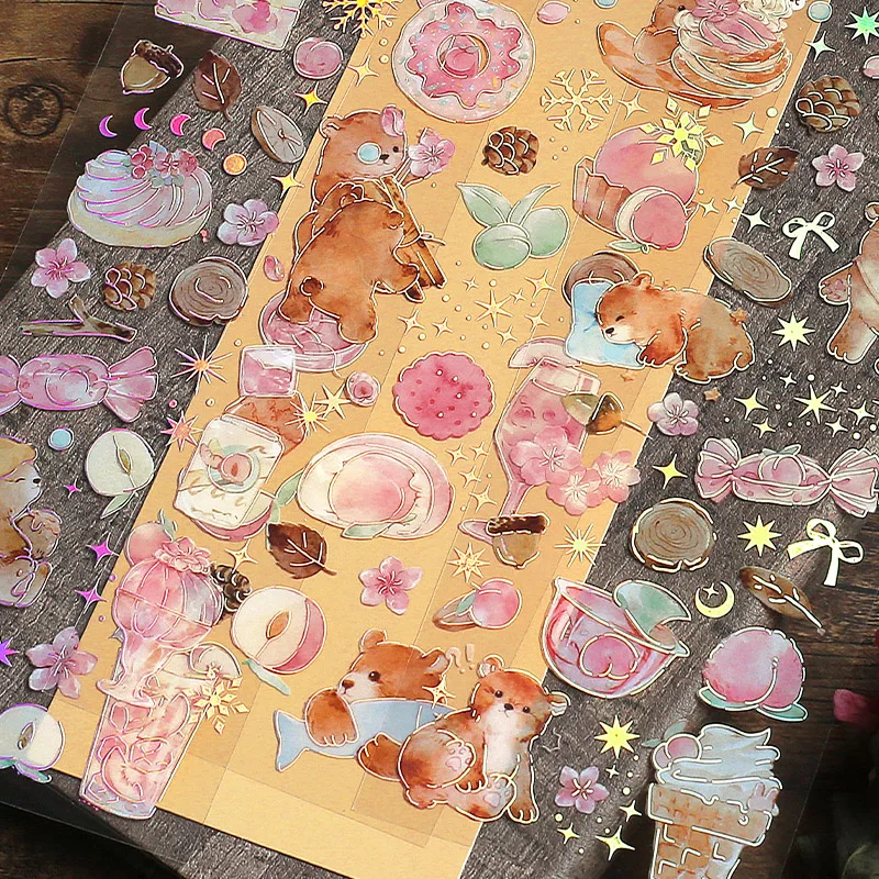 Kawaii Cow Print PET Decorative Sticker Flakes 