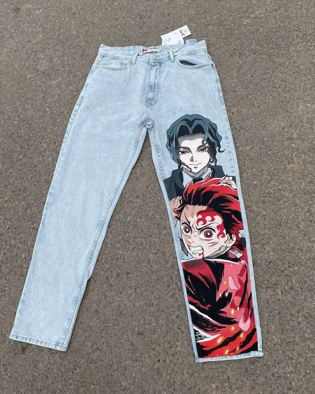 Demon Slayer Harajuku Baggy Jeans – Wide Leg Y2K Streetwear Pants