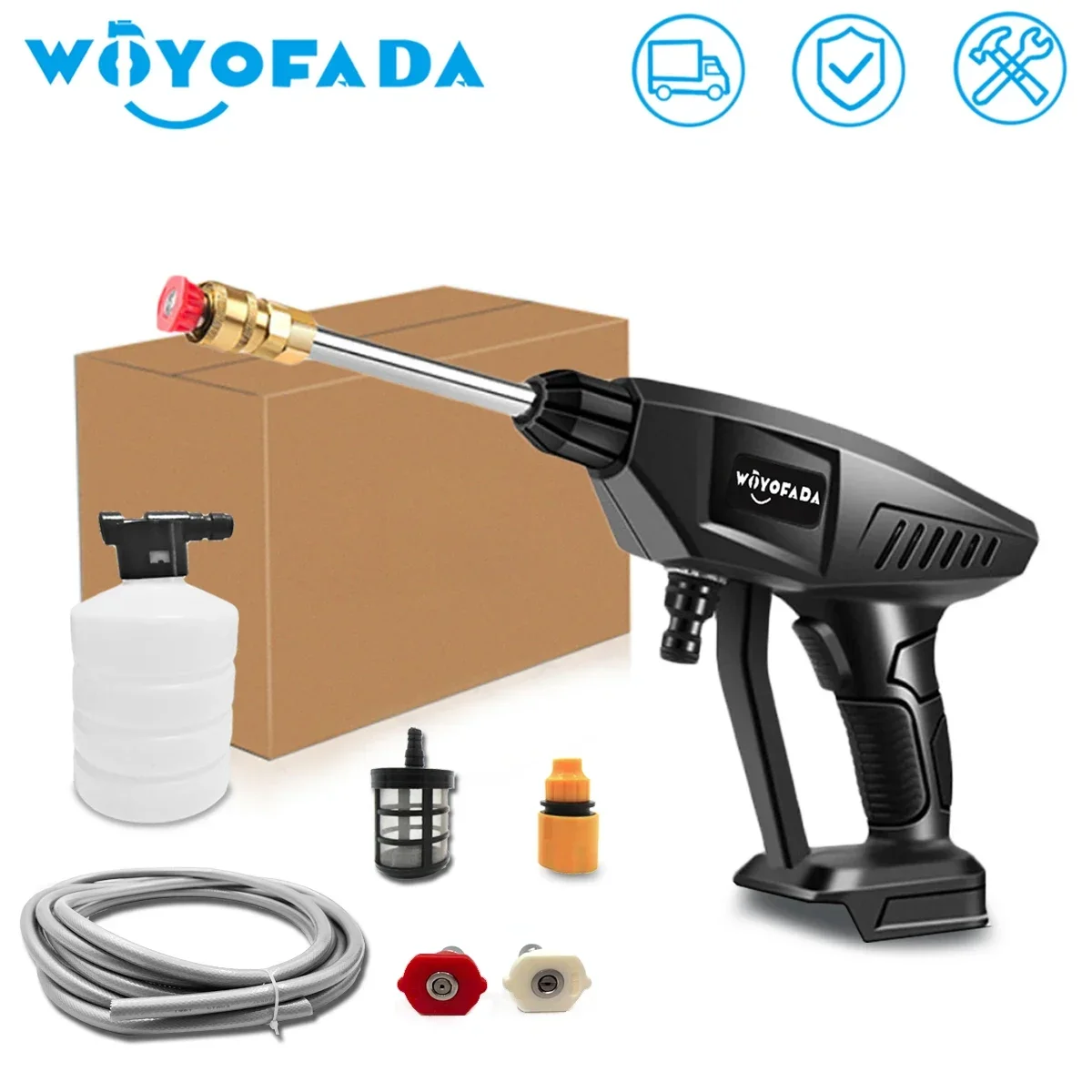 156W Cordless Electric Pressure Washer Power Washing Auto Spray Gun Garden Tool For Makita 18V Lithium Battery(no battery) 3 7v lithium polymer 4060110 for launch x431 pro auto diagnostic 3500mah flat panel battery 3858110 4061120 4566111 4660110