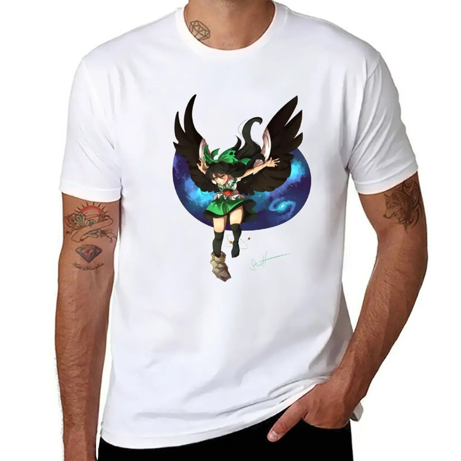 Фото Футболка Utsuho Reiuji Touhou с принтом животных для мальчиков аниме одежда мужские футболки №1