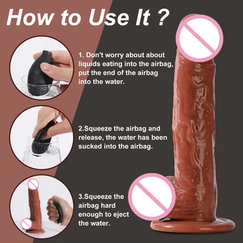 Realistic Squirting Dildo Ejaculating Penis for Beginners with Strong Suction Cup,Soft Dildo for Women G-Spot Anal Prostate Play 3