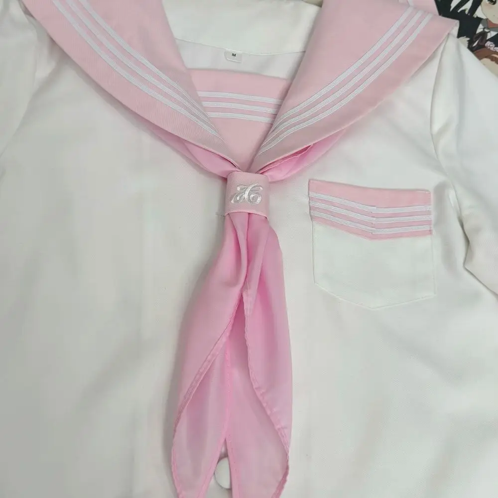 Pink Sailor Uniform Suit Woman Sailor Outfit Japanese Korean Jk Uniforms Pleated Skirt School Clothes Seifuku Cosplay Student