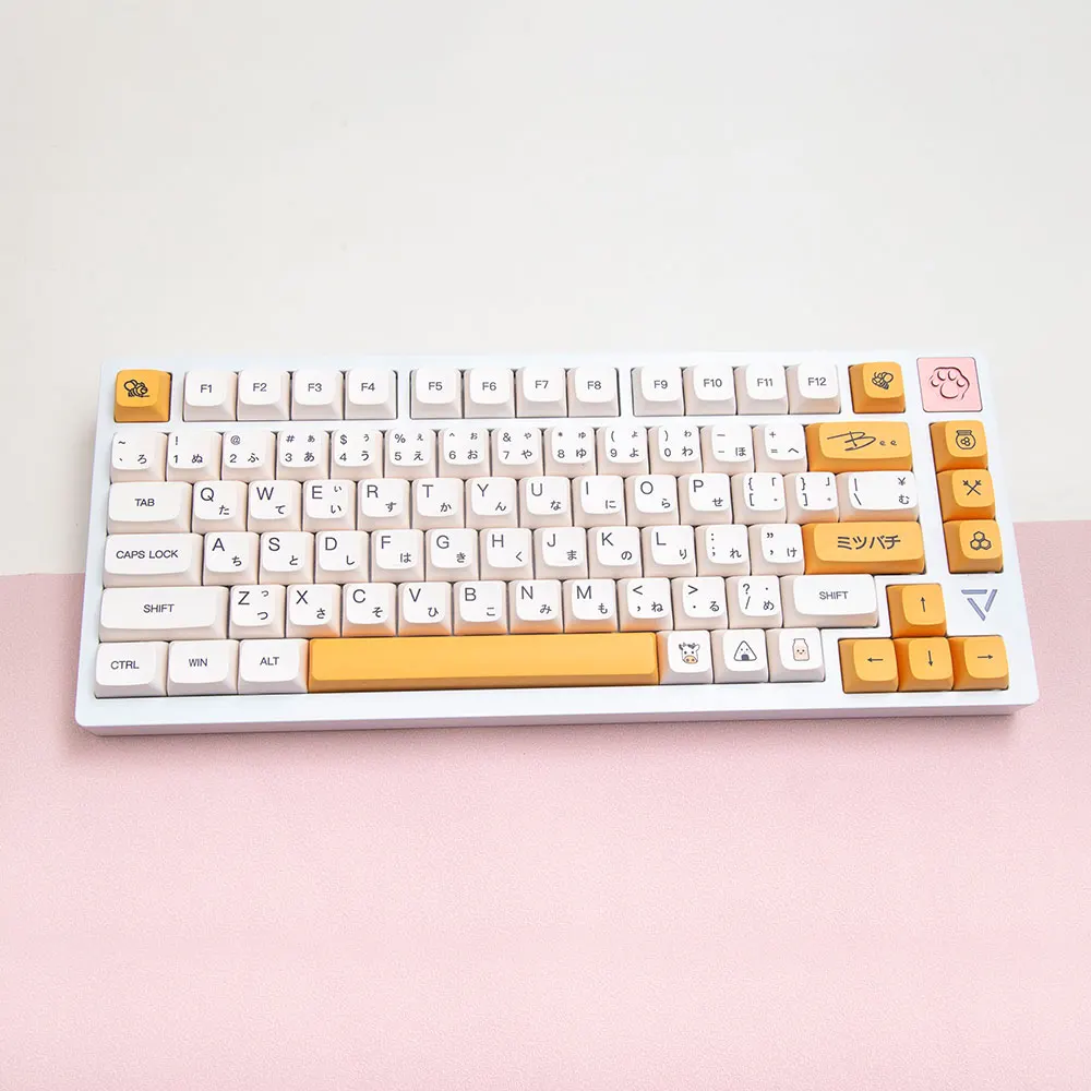 XDA PBT Keycaps Korean Russian Set Dye Sub Honey Milk For Gaming Mechanical Keyboard 61/68/87/104/108 Keys Anne Pro 2 RK68