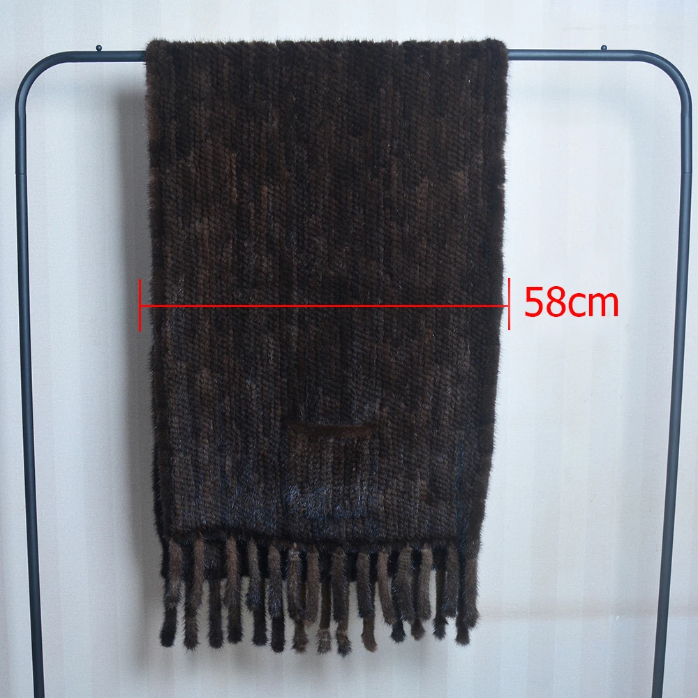 2025 New Women Genuine Knitted Mink Fur Showl Scarf Lady 100