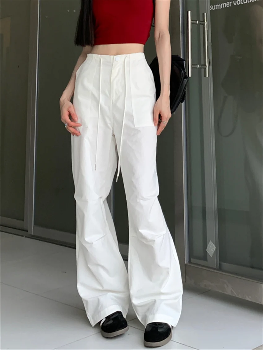 

Alien Kitty Streetwear Normcore Pants Women Work Wear Casual 2023 OL Solid Summer Drawstring Slim Chic Sports Loose New