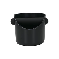 Enhanced Coffee Knock Box - Anti-Slip, Shock-Absorbent Espresso Grounds Waste Bin (Black)
