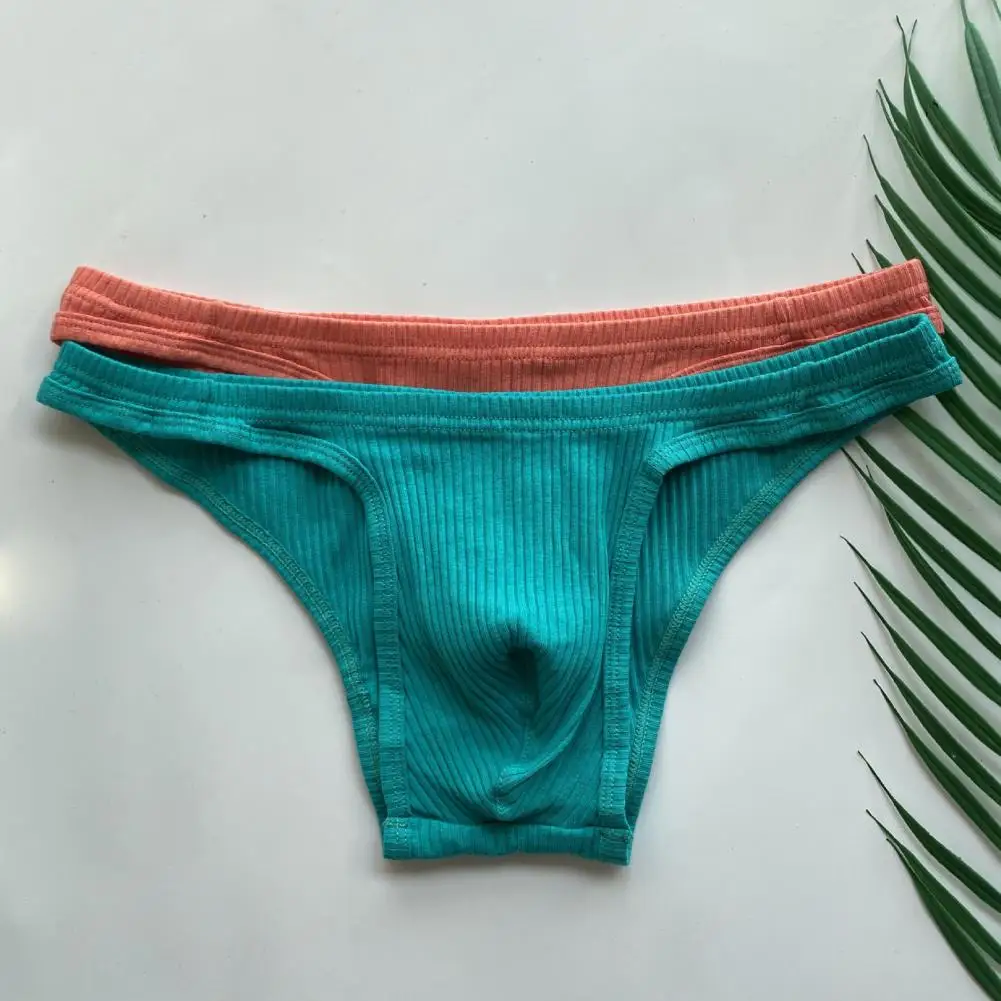 

Men Briefs Low Waist Solid Color Breathable Elastic Comfortable Anti-septic U Convex Slim Fit Men Underpants Inner Wear Garment