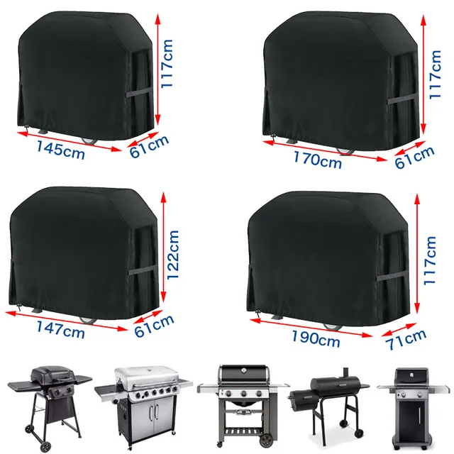 420D Bbq Vízálló Burkolat Kültéri Nehéz Barbeque Elleni Porellenes Esőgáz Faszén Sütő Kerti Grill Védelem - Image 2