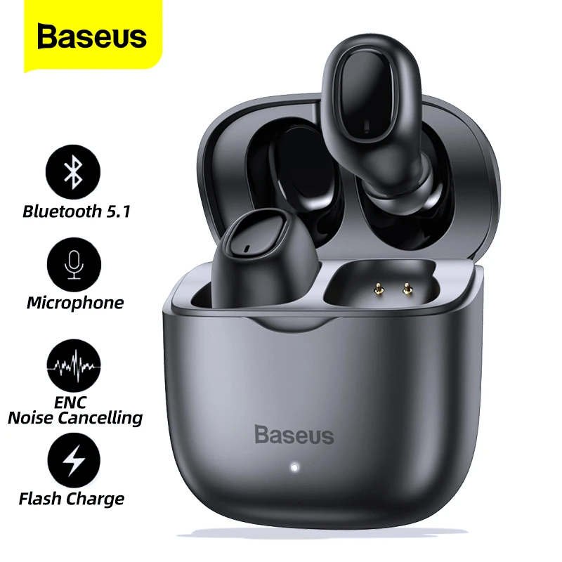 Baseus Bluetooth 5 1ワイヤレスヘッドセット Iphone 13 Pro Max用 ハンズフリー Bluetooth イヤホン ヘッドホン Aliexpress