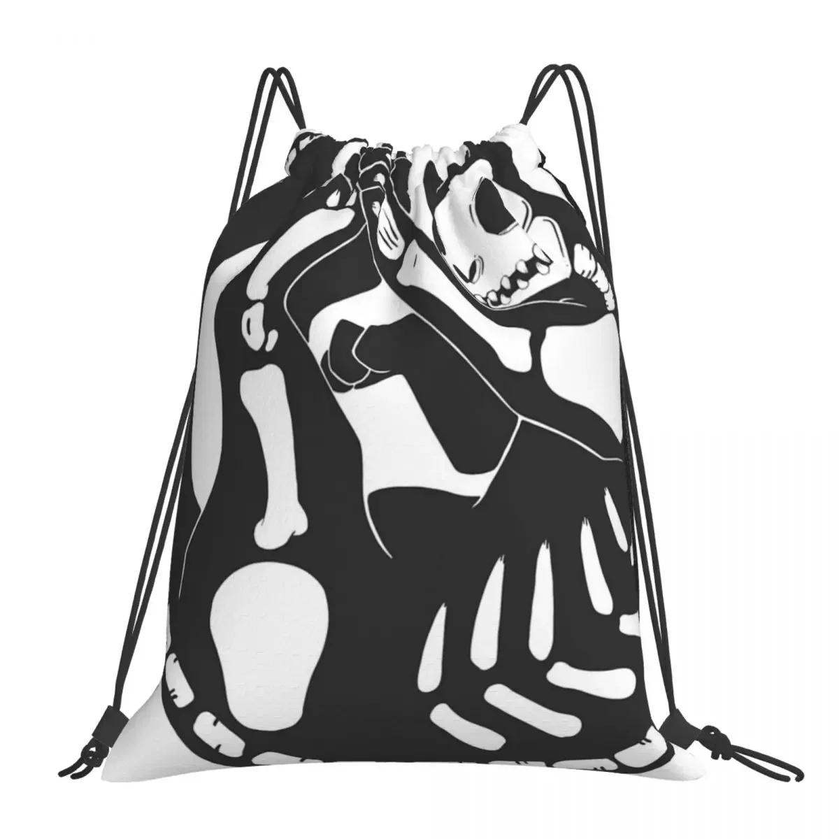 

Cat Skeleton Halloween Artwork Backpacks Casual Drawstring Bags Drawstring Bundle Pocket Sports Bag BookBag For Travel Students