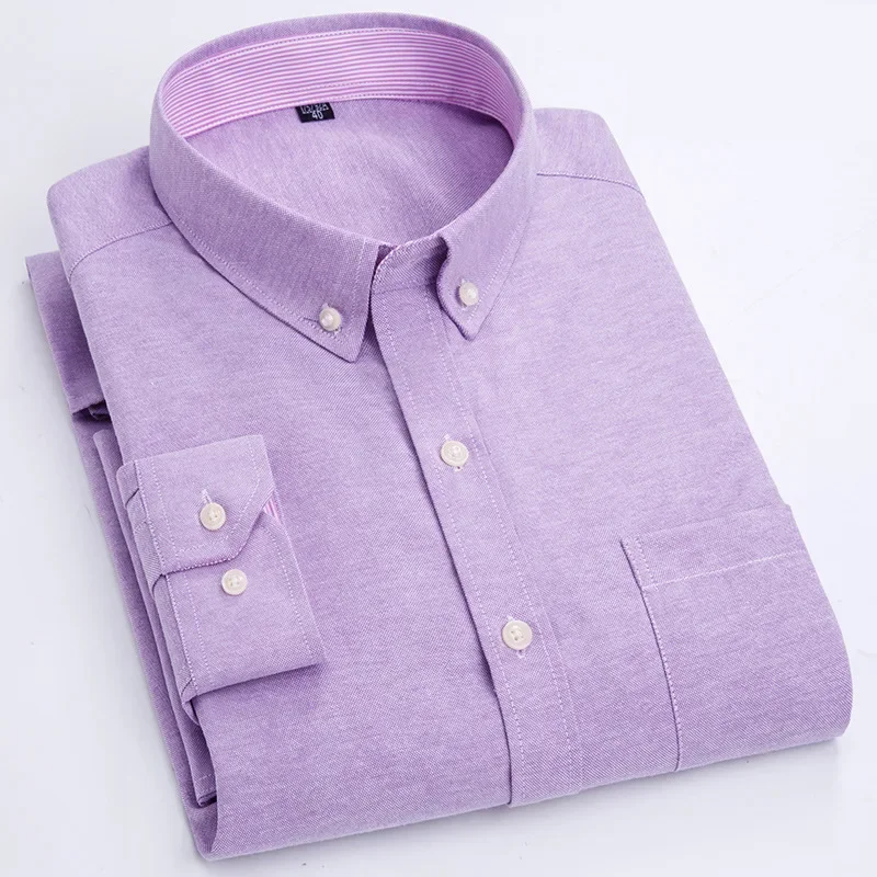 S-5XL cotton Oxford long short sleeve non-ironing wrinkle-resistant business suit high-end professional casual men's white shirt