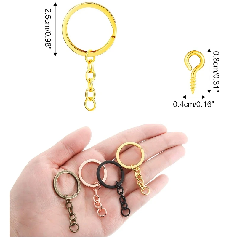 250Pcs Keychain Rings for Crafts Include Key Rings with Chain Jump Rings  Screw Eye Pins for DIY Keychain Making Crafts - AliExpress