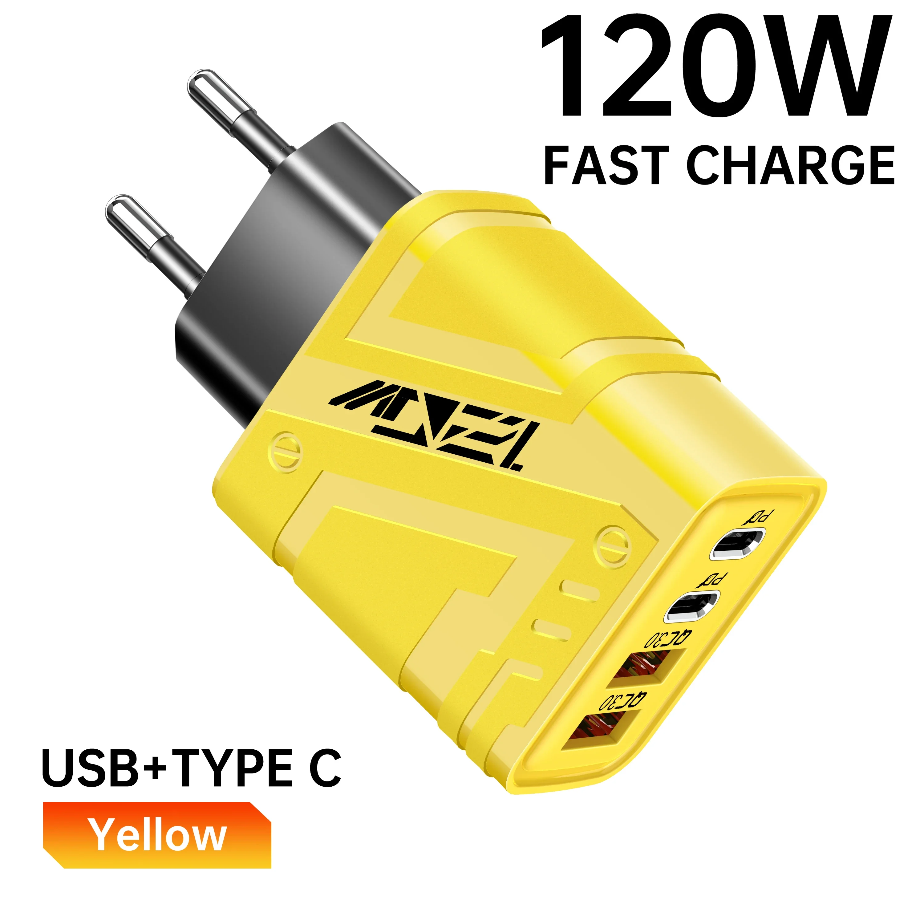 Зарядное устройство USB Type C, 120 Вт, адаптер питания для быстрой зарядки телефона для iPhone, Samsung, Xiaomi, Huawei, настенное зарядное устройство с быстрой зарядкой, вилка европейского/американского стандарта