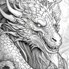 1PC Dragon Coloring Book 20 Pages Adult Picture Book with Animals Drawings Creative Inspirational Stress Relief Relaxation 3