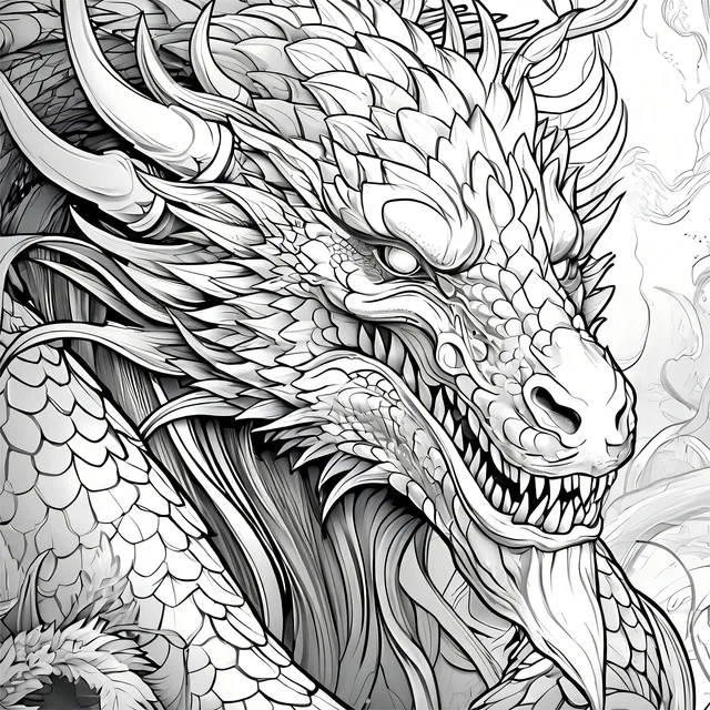 1PC Dragon Coloring Book 20 Pages Adult Picture Book with Animals Drawings Creative Inspirational Stress Relief Relaxation 3
