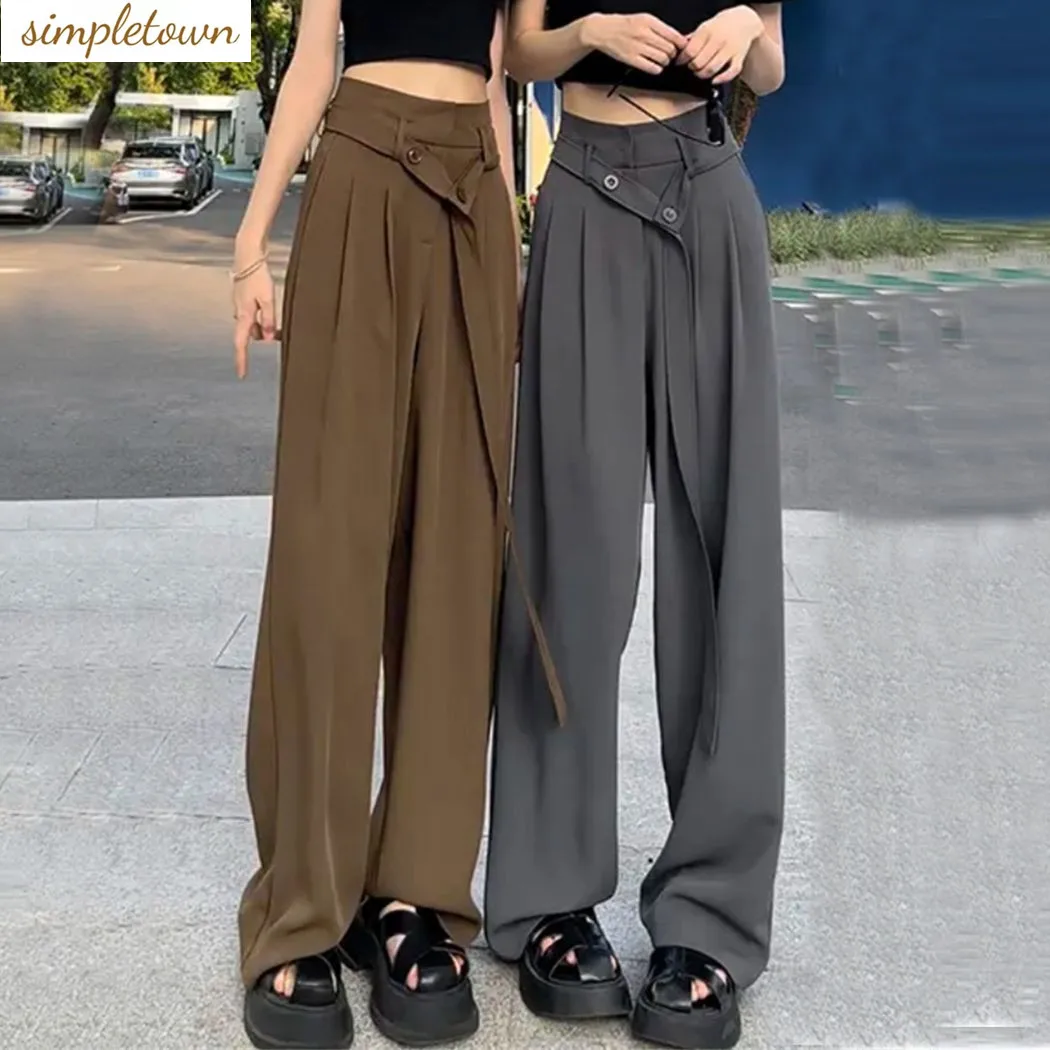 Fashion Age Reducing Casual Suit Pants for Women Spring/Summer 2023 New Dropping High Waist Slim Straight Leg Wide Leg Pants hz18112 over wide temperature range astm d2265 lubricating grease dropping point apparatus for sale