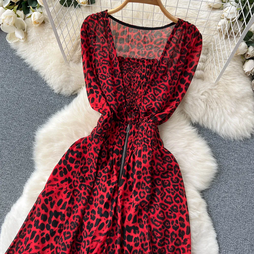 Elegant Square Neck Sleeveless Jumpsuit, Summer New Style, Slim and Loose Waist, Fashionable Wide Leg Pants Streetwear Women