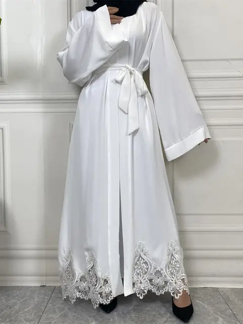 New Muslim Abaya Turkey Dresses For Women Islam With Lace Cutouts Design Robe Moroccan Wedding