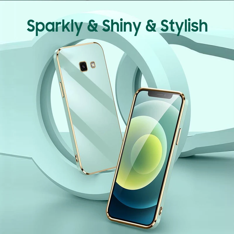 Luxury Square Plating Silicone Phone Case - Ultra Thin 360° Protection Soft Cover
