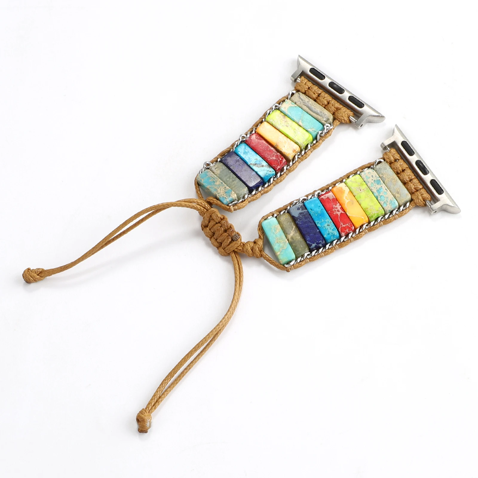 Bohemian Natural Stone Strap For Apple Watch Ultra 8 7 6 5 4 3 SE Braided Bracelet Band For iWatch 49mm 45mm 44mm 41mm 40mm Belt