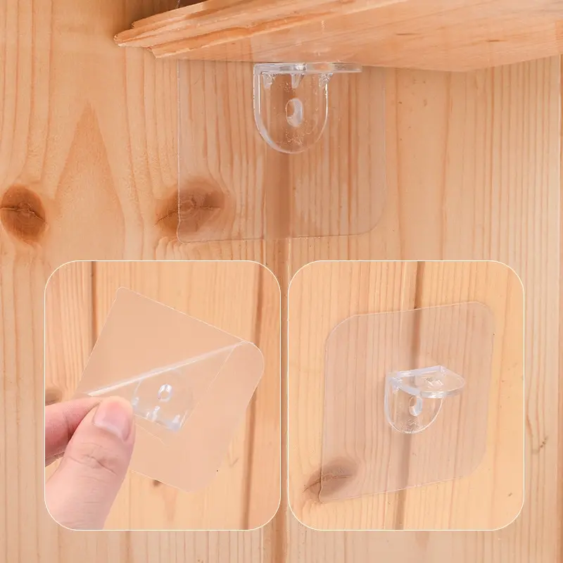Shelf Support Bracket 10pcs Glue Free Punching Nail Strong Triangle Clip Wall Mounted Wall Cabinet Home Accessories
