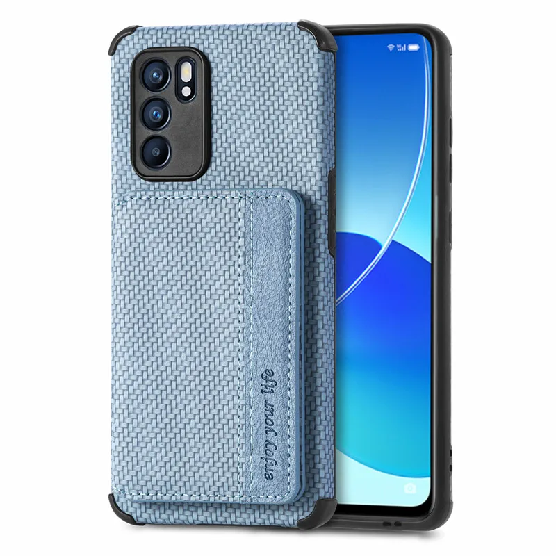 phone carrying case RFID Blocking Leather Card Magnetic Case for OPPO Reno 6 Pro Plus 5G Back Cover Reno 5 Lite 5F 5Z A74 A 54 94 Realme C25s Case neck pouch for phone Cases & Covers