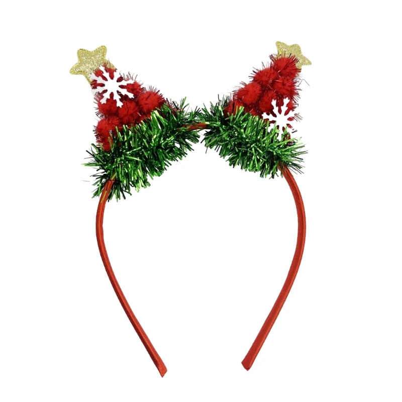 

New Year Tinsel Christmas Tree Hairband Adult Teens Celebration Party Hairband Shinning Headbands Colorful Hair Hoop