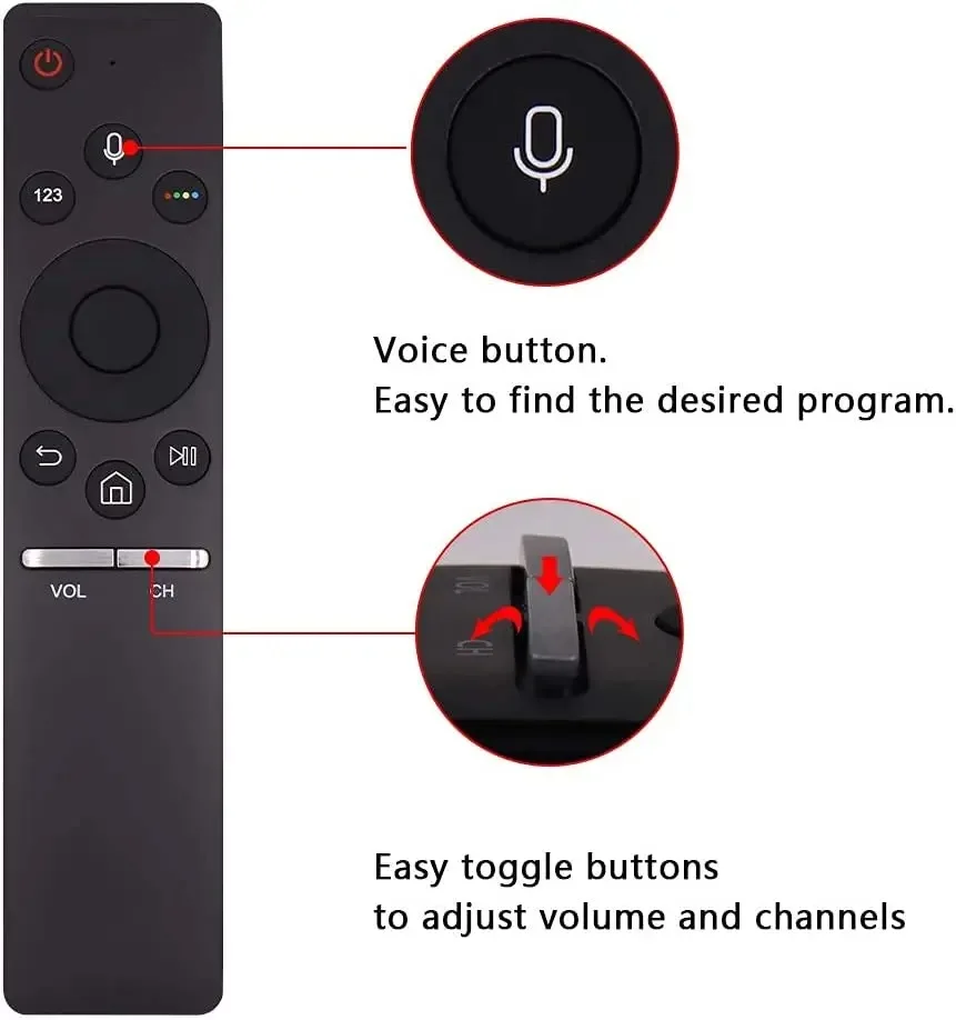 USB 포함 은폐형 파워 레일 타입 플러그인 다이닝 캐비닛 아웃렛, 영국 EU US FR 표준 이동식 슬라이드 레일 파워 트랙 소켓, 8000W 8 SMYTH BN59-01266A 교체, 삼성 4K 스마트 TV 리모컨, BN59-1298B BN59-01298E BN59-01274A BN59-01292A, UA32M5500