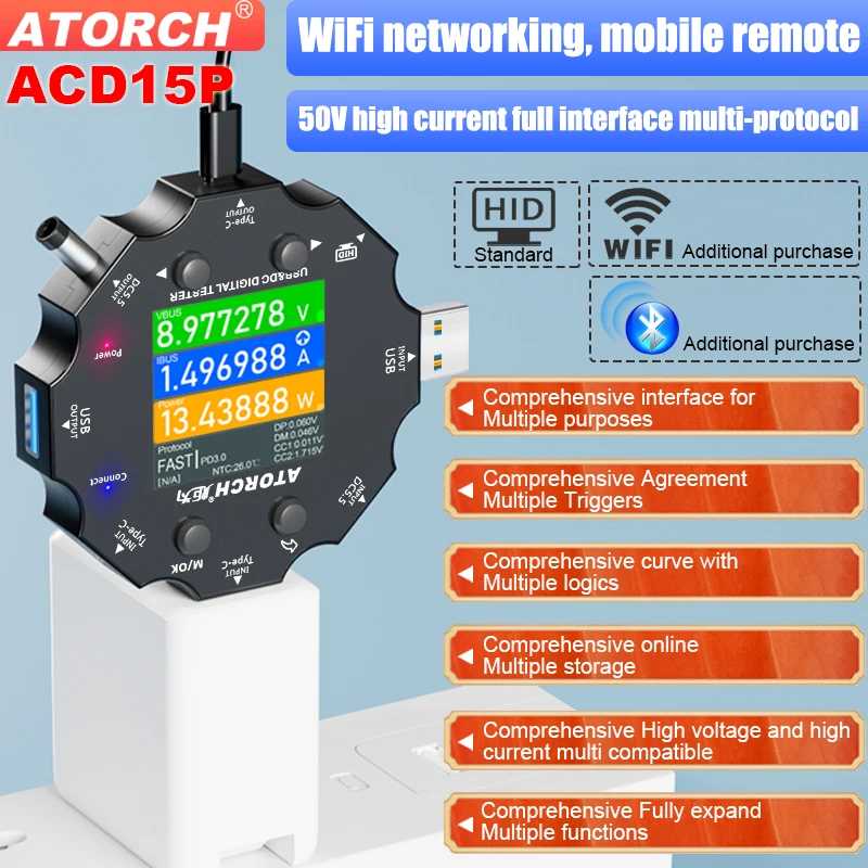 WiFi Tuya ACD15P    ׽ USB    Type-c PD ޴ ȭ  ׽ Ȯ  
