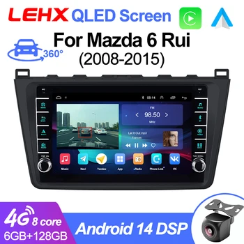 LEHX 8Core 2din Carplay Android Car Radio For Mazda 6 2008-2015 Car Multimedia Player Stereo Autoradio Headunit 2 Din 4G GPS BT 1