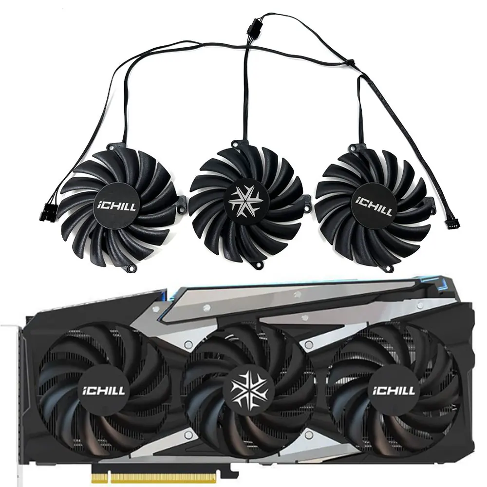 1Set Cf-12915S Rtx 3070 Ichill X3 Gpu Fan, Per Inno3D Rtx 3060 Ti, 3070, 3070 Ti, 3080, 3080 Ti, 3090 Ichill X3 Ventola Di Raffreddamento Della Scheda