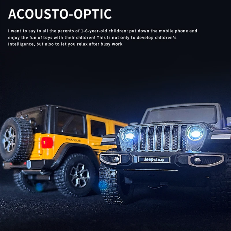 1:22 Jeeps Wrangler Rubicon Alloy Car Model Diecasts Metal Off-road Vehicles Car Model Simulation Collection Childrens Toys Gift 5