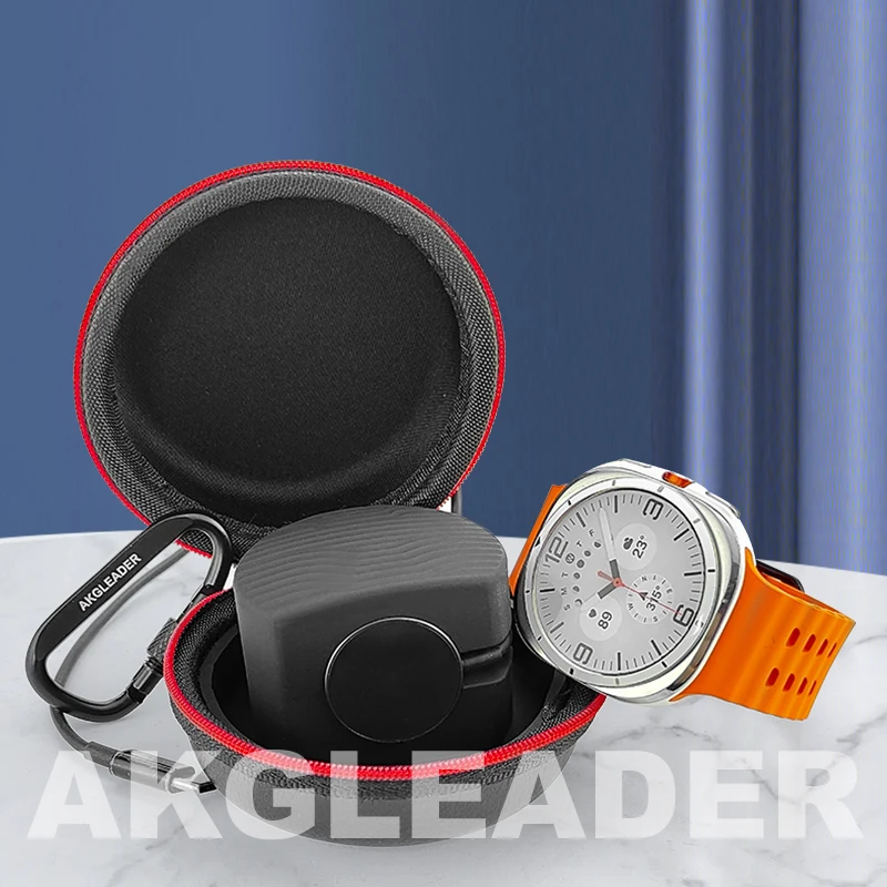 AKGLEADER For Samsung Galaxy Watch 7 ultra 47mm portable watch storage bag case travel hard protection cable bag cover box