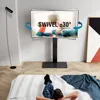 Swivel Floor TV Stand with Mount for TVs,Flat/Curved Screens Universal Swivel Televisions TVs Mount Stand,Tempered Glass Base 2