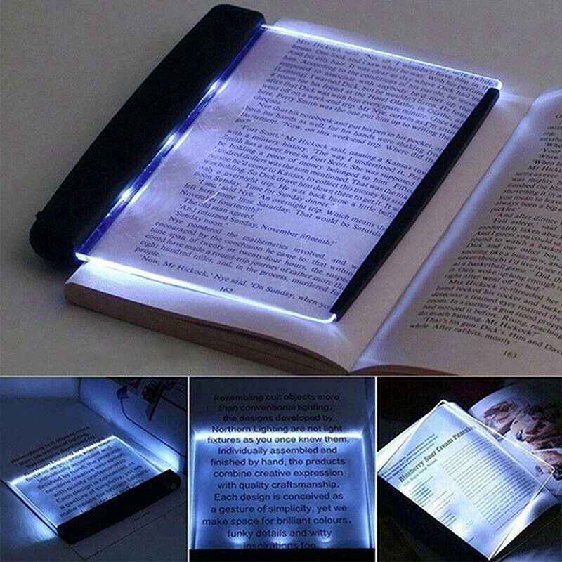 Creative LED Book Eye Care Light Flat Panel Reading Night Vision Book Plate Study Lamp Travel Portable