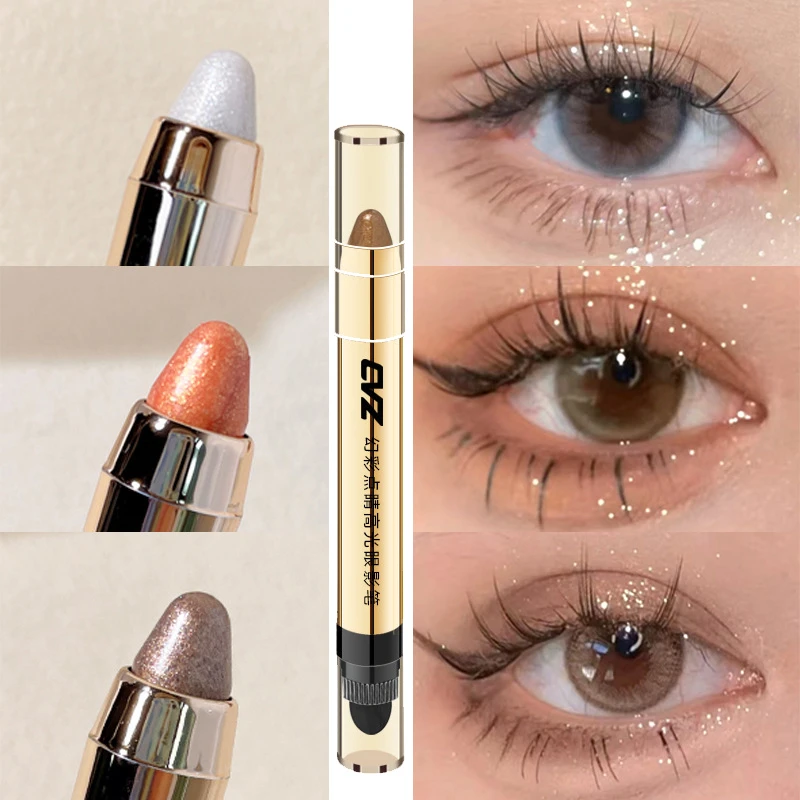 Glitter Eyeshadow Pencil with Smudged Sponge Metallic Long Lasting