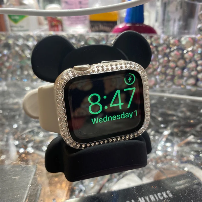 For Apple Watch Series 8 7 6 SE 5 4 Silicone Charger Stand Desk Holder Bracket For iWatch 41mm 45mm 44mm 42mm 40mm 38 Accessorie