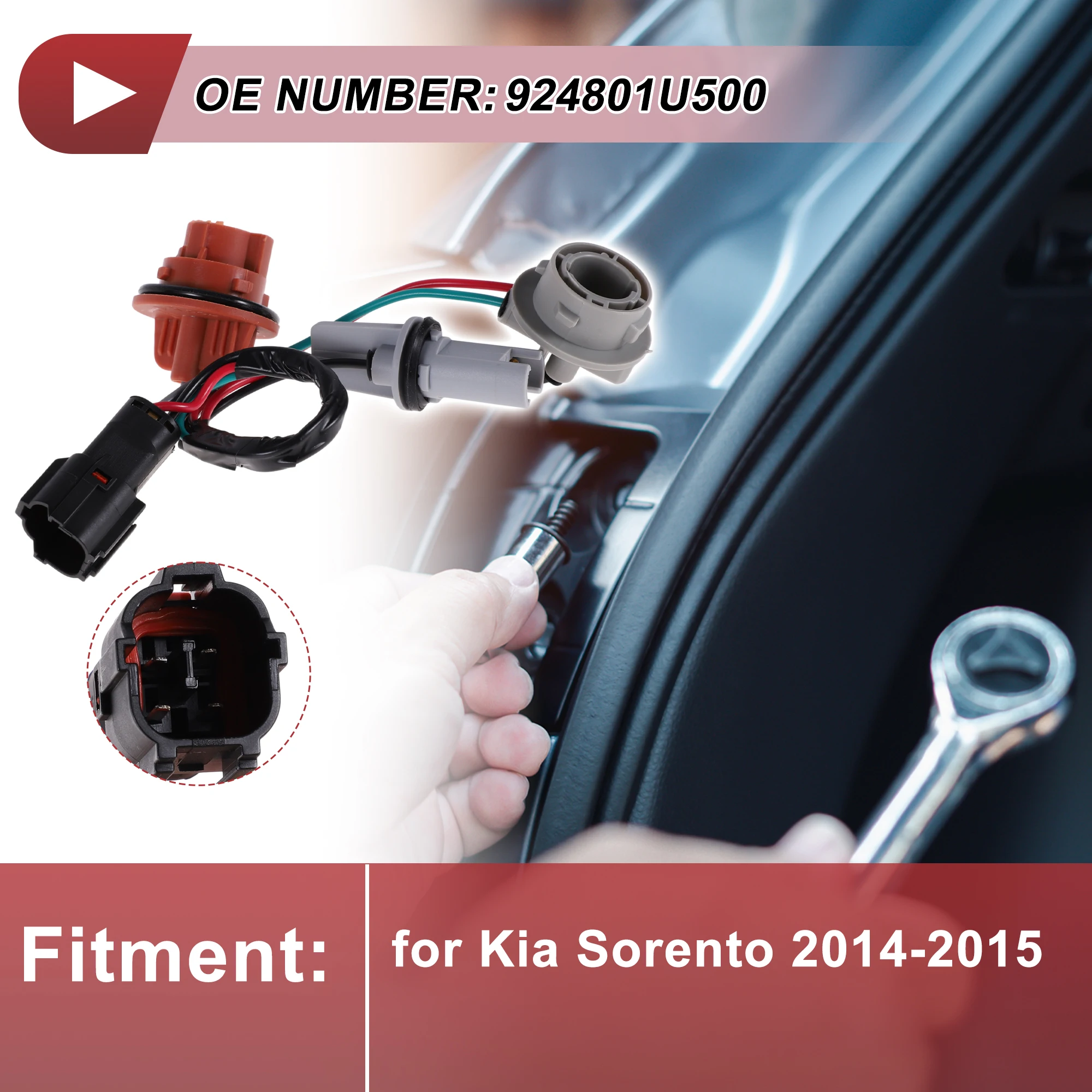 X Autohaux 테일 라이트 소켓 배선 키트 기아 소렌토 2014-2015용 No...