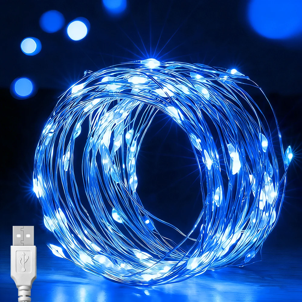 Enchanting 200-LED Copper Twinkle String Lights - USB Powered, Waterproof