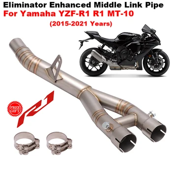 Slip On For YAMAHA R1 YZF-R1 R1 MT-10 2015 - 2021 Motorcycle Muffler Exhaust Modified Stainless Mid Link Pipe Connect Original