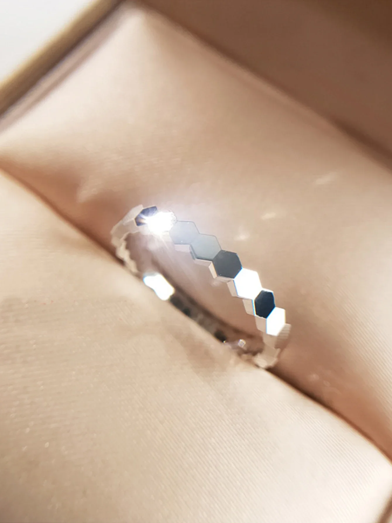 خواتم من الفضة الإسترليني عيار 925 على شكل هندسي ع...