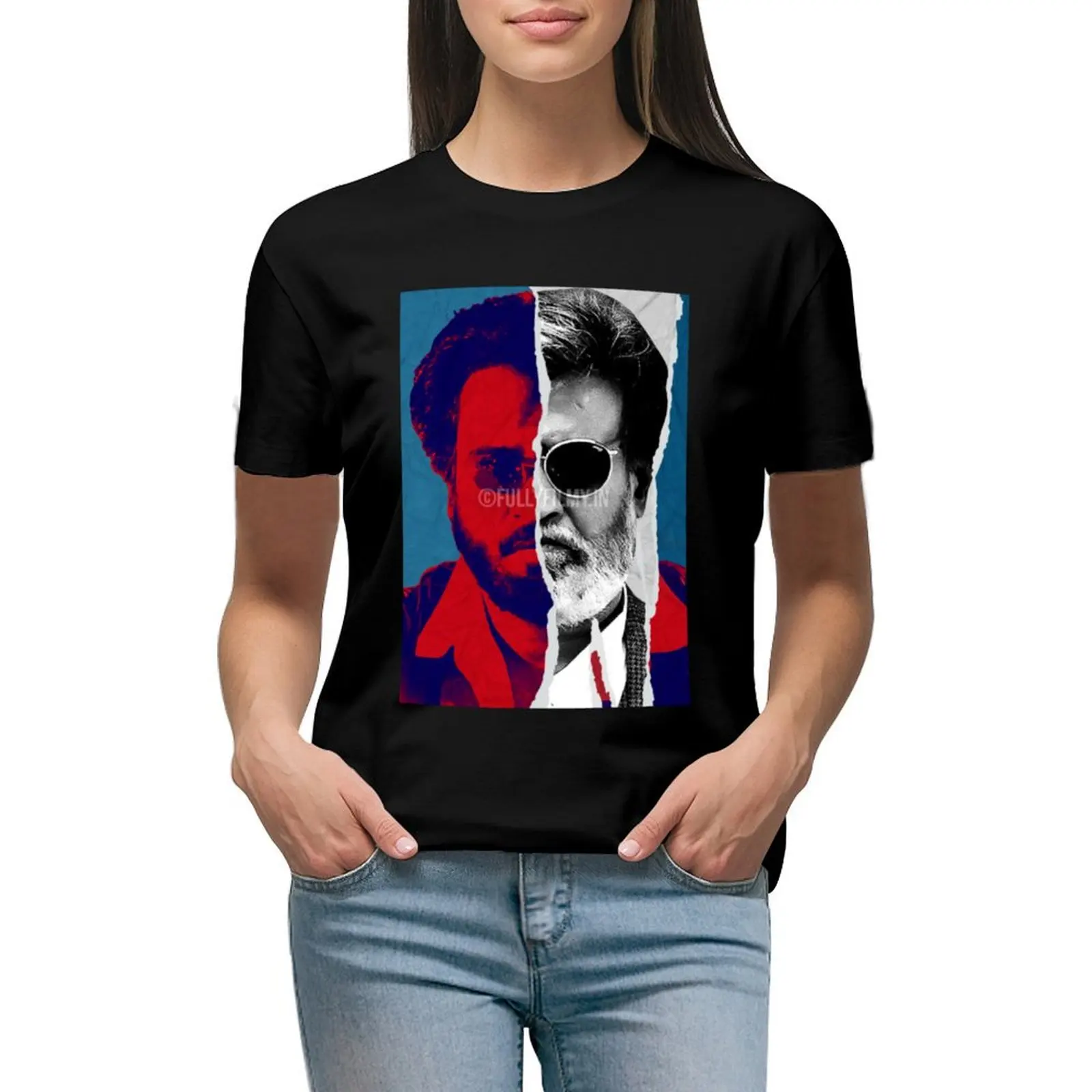 

Rajini superstar T-shirt hippie clothes funny korean fashion tight shirts for Women
