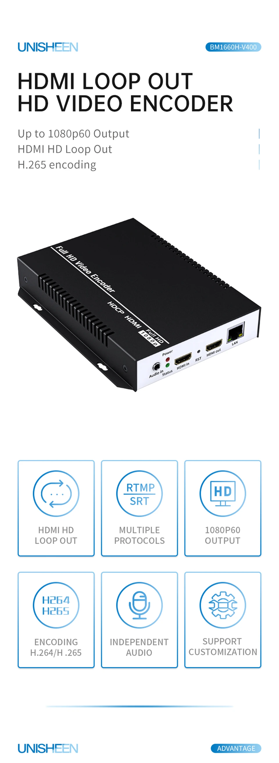POE NVR SRT HDMI RTSP RTMP IPTV Video Encoder Live Streaming Youtube Facebook Wo